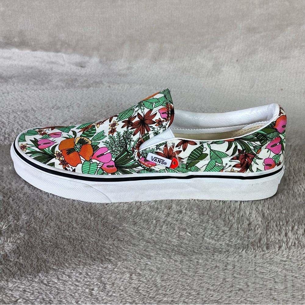 Vans Classic Slip-On Shoes Mens Size 6.5 Womens 8 Floral Canvas Skate Casual NEW - Picture 2 of 10